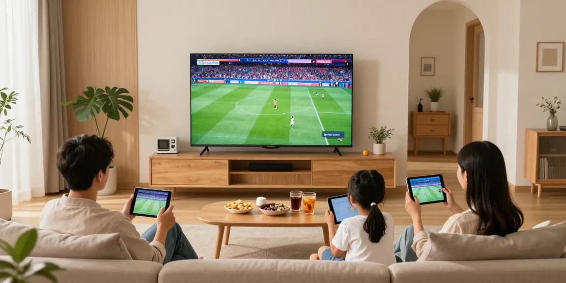 Ervaar een premium kijkervaring met iptv aanbieder in een gezellige woonkamer.