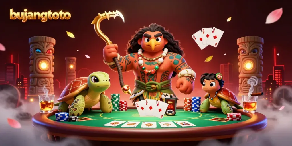 Experience the thrill of bujangtoto with dynamic poker action and vibrant characters.