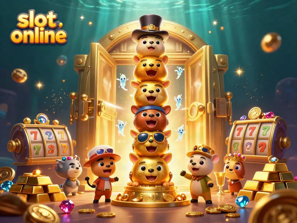 Spin to win with the vibrant scene showcasing the best in slot online gaming.