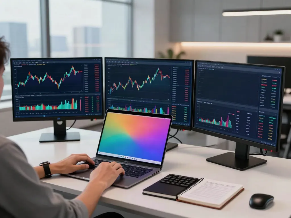 Financial data API integrated in a cryptocurrency trading workspace highlighting technology and innovation.