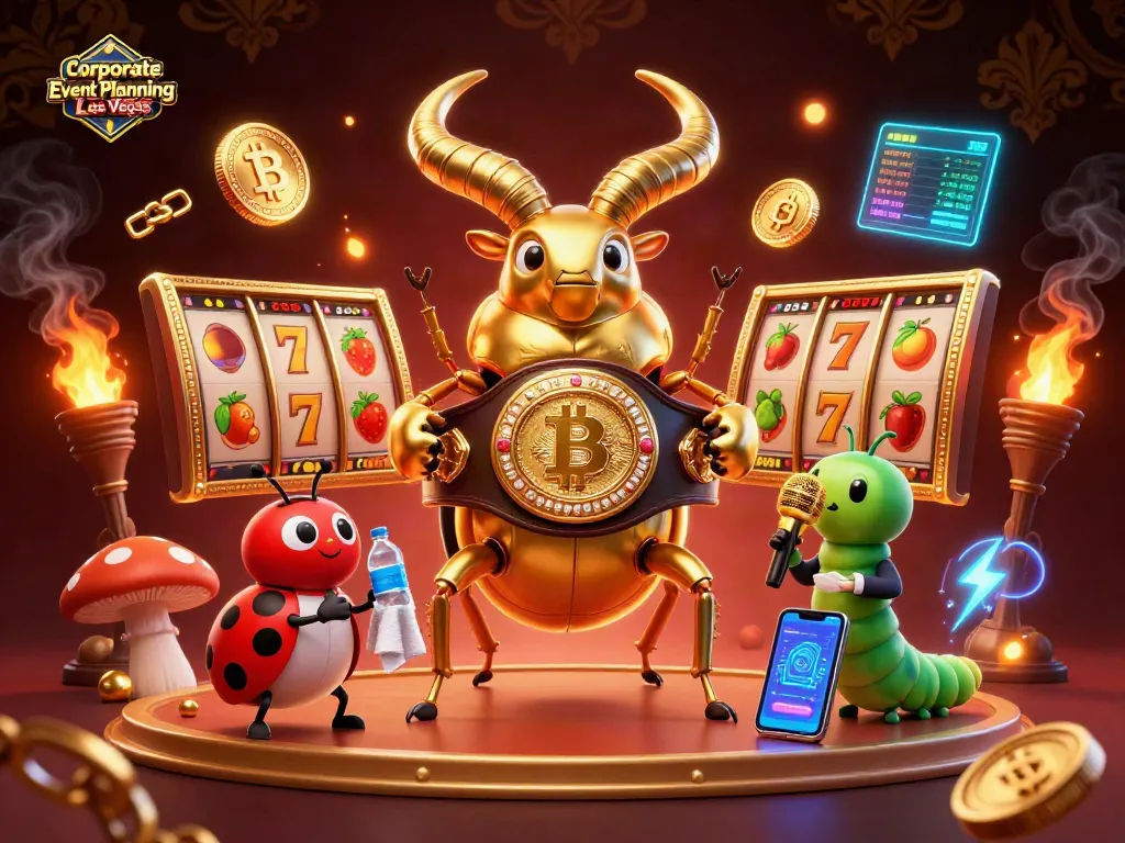 Engage in Corporate Event Planning Las Vegas through a vibrant casino-themed illustration featuring iconic gaming elements.