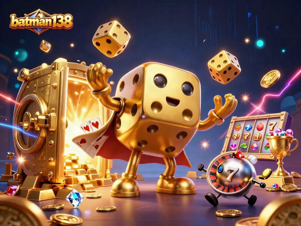 Experience thrilling wins at batman138 with a vibrant and dynamic casino illustration.