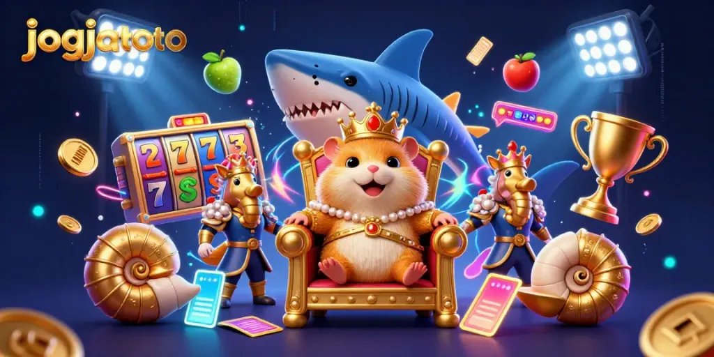 Engage with jogjatoto's thrilling slot experience featuring a hamster king and dynamic gaming elements.