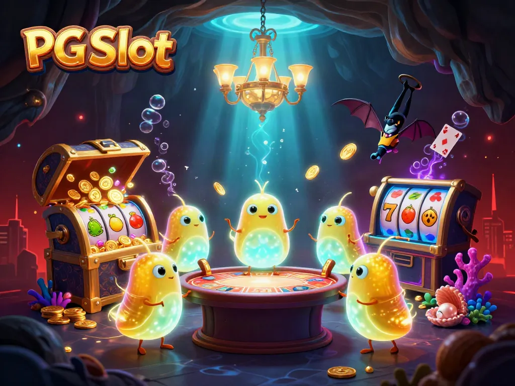Gaco PG Slot yang menarik di casino bawah laut dengan karakter unik dan simbol kemenangan yang cerah.