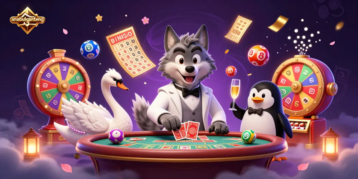 Gambarkan anabulganteng saat bermain kartu baccarat dengan karakter kartun hewan lucu yang memukau.
