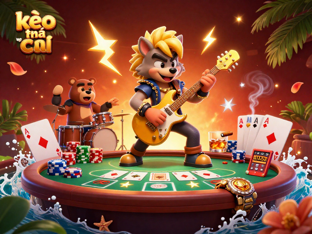 Experience the excitement with kèo nhà cái in this dynamic casino-themed 3D illustration featuring vibrant characters and gaming elements.
