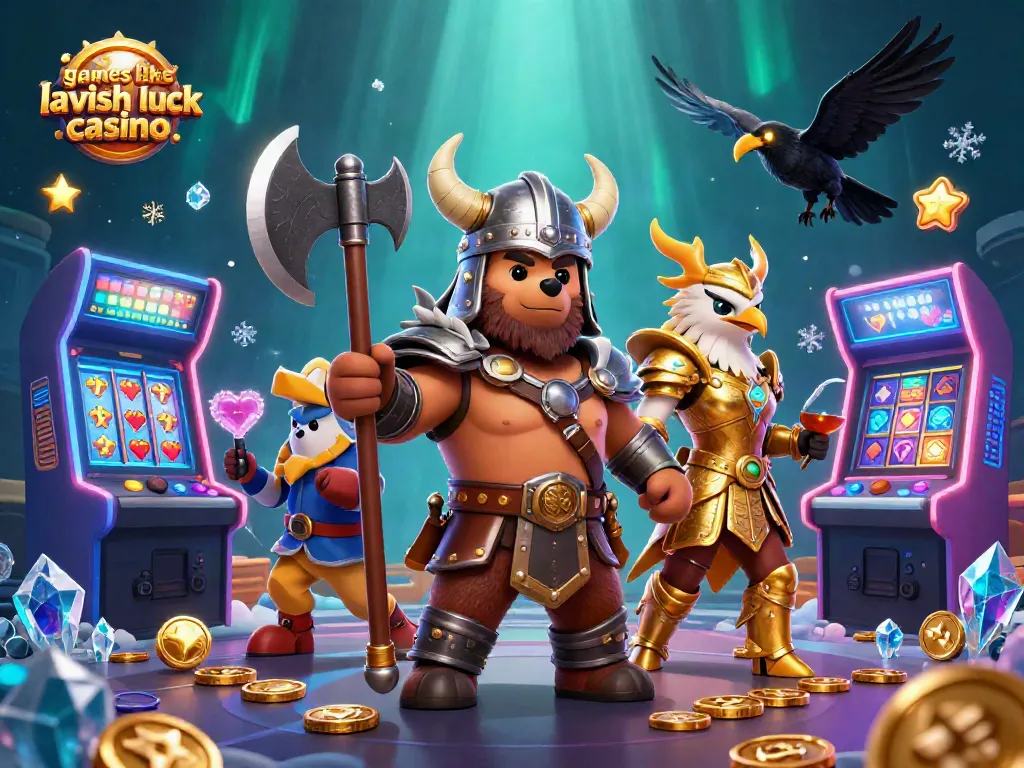 Experience exciting gameplay with games like Lavish Luck Casino showcasing vibrant characters and slot machines.