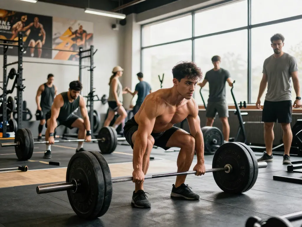 Man demonstrating muscle strength in gym while looking to comprare steroidi muscoli in italia for optimal performance.