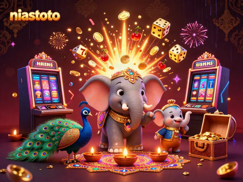Experience the thrill of winning with niastoto's vibrant casino adventure featuring dazzling slot machines and characters.