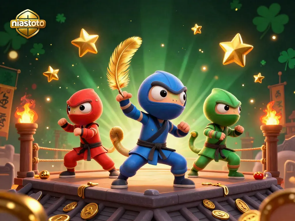 Experience the thrill of niastoto with a ninja chameleon team performing at an exciting gambling event.