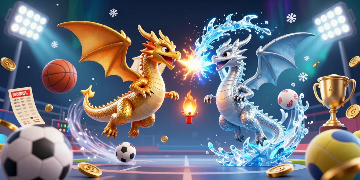 Engage in thrilling gameplay at Bolagila Online with vibrant 3D elements showing gold and silver dragons, sports, and gambling visuals.