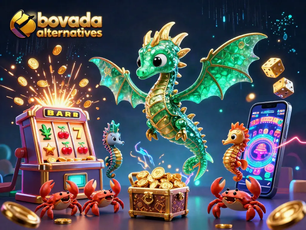Experience thrilling bovada alternatives with dazzling slot machines and festive casino elements.