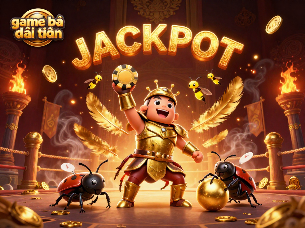 Experience the adrenaline of game bài đổi thưởng with our vibrant 3D casino illustration featuring dynamic characters and golden gaming elements.