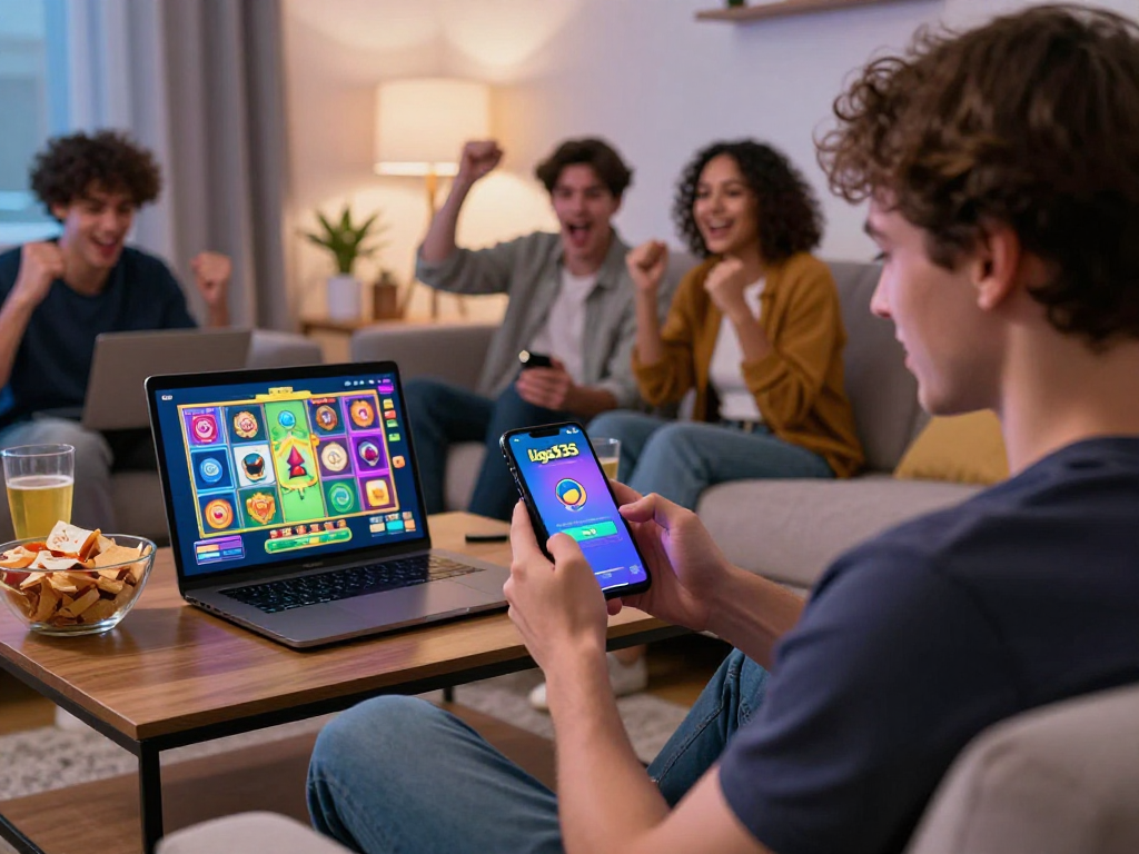 Pengguna liga335 menikmati permainan slot digital di rumah yang nyaman.