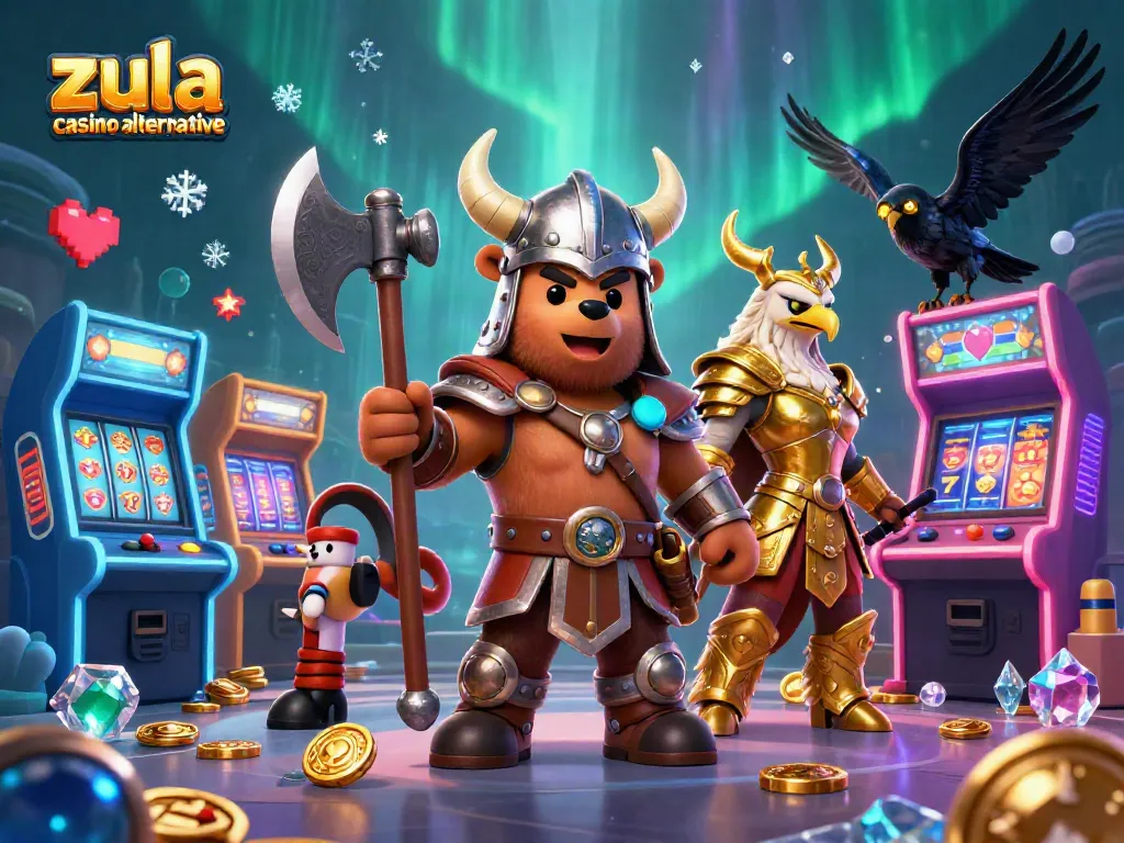 Play at Zula casino alternative with 3D characters enjoying exciting slot game elements.